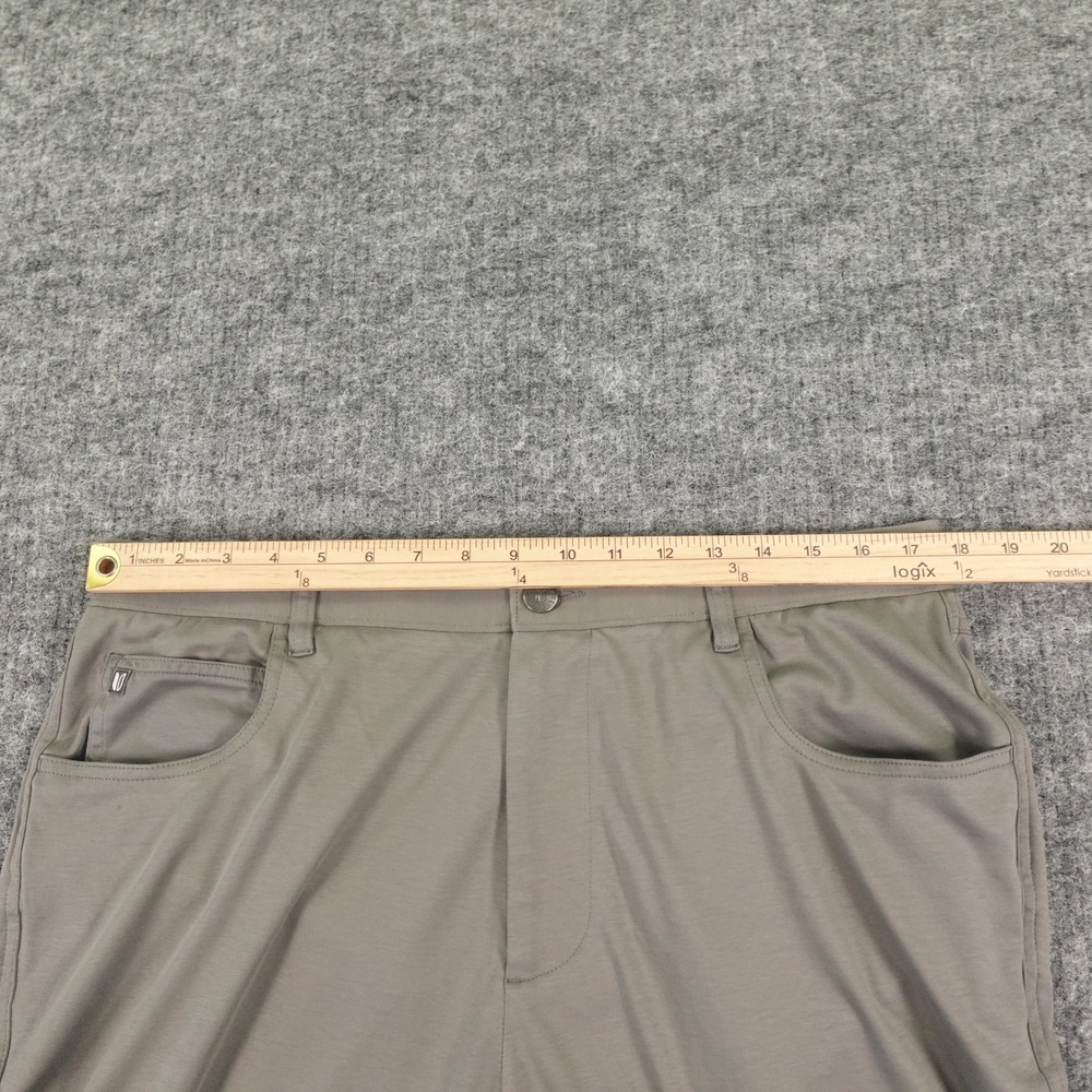 Linksoul Bandon Knit Chino Pants 36 Regular Gray 100% Cotton Soft Golf Casual - Picture 12 of 16